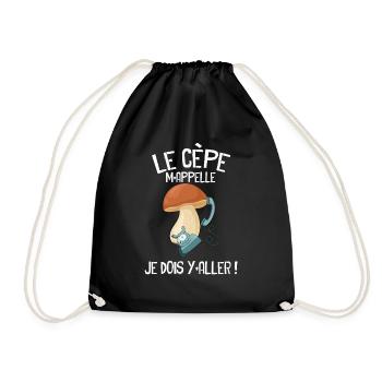 J'ai Le Cèpe Au Téléphone Humour Champignon - Sac de sport léger - noir - Devant