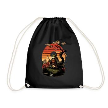 Samurai Frosch Katana Japanische - Turnbeutel - Schwarz - Vorne