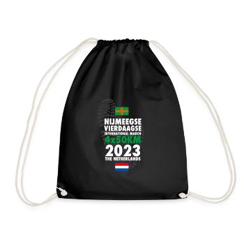 2023 Nijmegen Four Days Marches 4 x 50 km - Drawstring Bag - black - Front