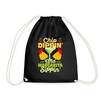 Chip Dippin' And Margarita Sippin' Nacho Cinco De - Turnbeutel - Schwarz - Vorne