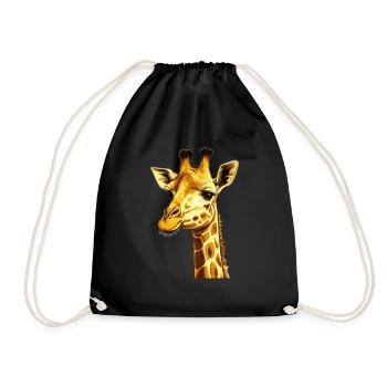 Giraffe Head Gift - Drawstring Bag - black - Front