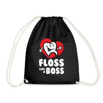 Floss like a Bos - Turnbeutel - Schwarz - Vorne