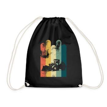 Wheel bearing excavator - Drawstring Bag - black - Front