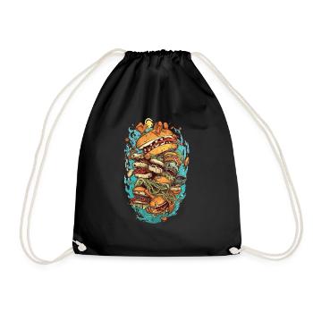 Burger Monster Design - Drawstring Bag - black - Front