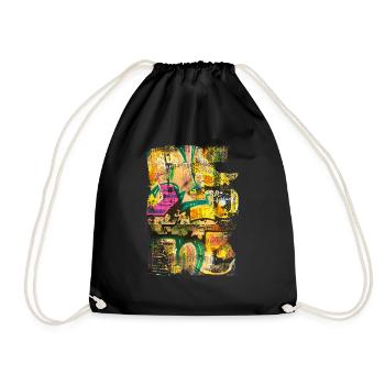 Graffiti style Splash hip hop colors painter color - Drawstring Bag - black - Front