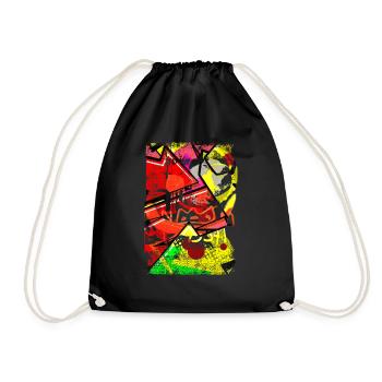 Graffiti style Splash hip hop colors painter color - Drawstring Bag - black - Front
