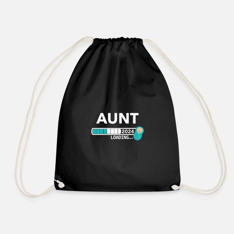 Aunt Loading - Drawstring Bag - black