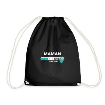 Maman 2024 Chargement... - Sac de sport léger - noir - Devant