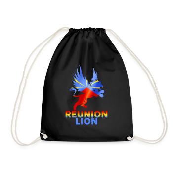 Drapeau la Réunion lion ailé Puissance et Force - Sac de sport léger - noir - Devant