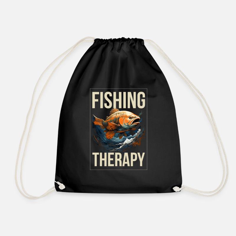 Angler Therapy - Drawstring Bag - black