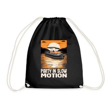 Motorboat Drinking Party In Slow Motion - Drawstring Bag - black - Front