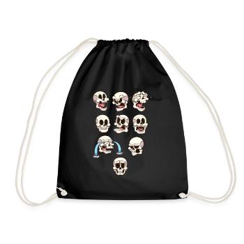 Skulls - Drawstring Bag - black - Front