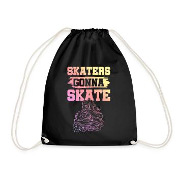 skate skating - Drawstring Bag - black - Front