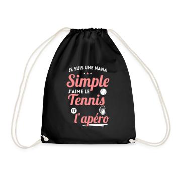Je suis une nana simple j'aime tennis et apéro - Sac de sport léger - noir - Devant