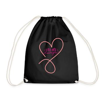 You Are Enough - Drawstring Bag - black - Front