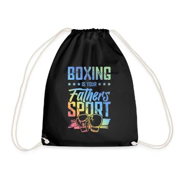 Boxing Papa Boxen Kampfsport - Turnbeutel - Schwarz - Vorne