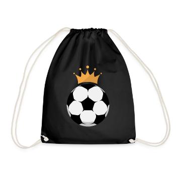 Fussball König Logo - Turnbeutel - Schwarz - Vorne