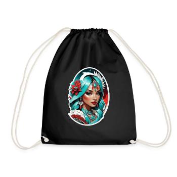 Indische Prinzessin - Aztek - Turnbeutel - Schwarz - Vorne