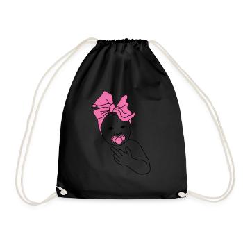 baby middlefinger pink - Turnbeutel - Schwarz - Vorne