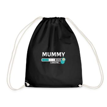 Mummy 2025 loading... / Mom 2025 - Turnbeutel - Schwarz - Vorne