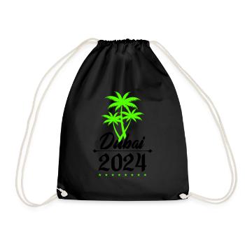 dubai 2024 palmen - Turnbeutel - Schwarz - Vorne