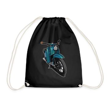 Hirondelle (turquoise) // Illustration - Sac de sport léger - noir - Devant