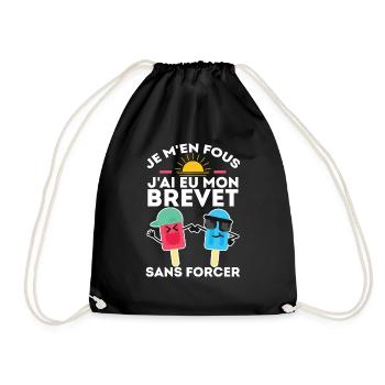 I don't care, I got my certificate without forcing 2024 - Drawstring Bag - black - Front