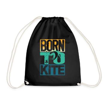Born to Kite - Turnbeutel - Schwarz - Vorne