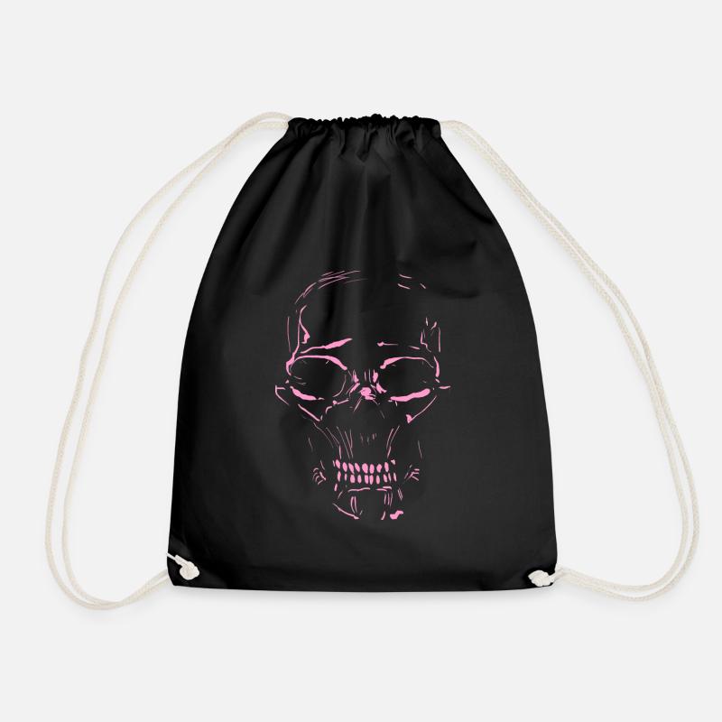 Totenkopf Minimal ROSA - Turnbeutel - Schwarz