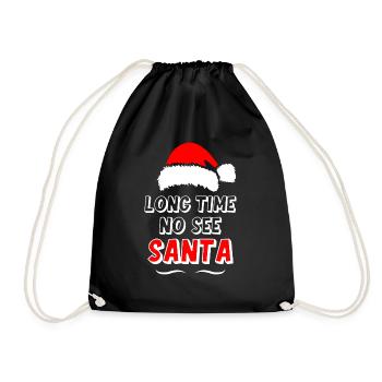 Long Time No See Santa - Drawstring Bag - black - Front