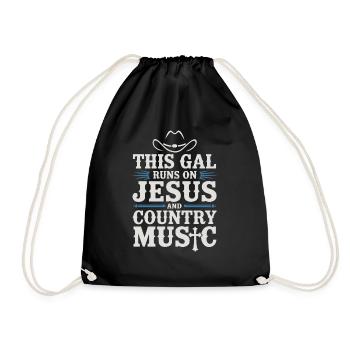 For faith and country fans - Drawstring Bag - black - Front