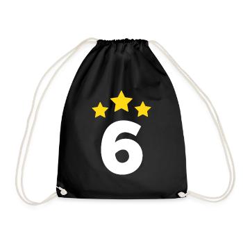 6 ans étoile - cadeau de 6e anniversaire - Sac de sport léger - noir - Devant