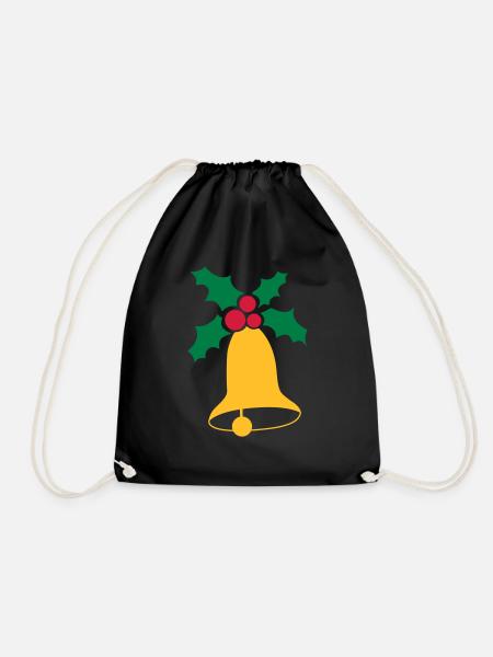 Christmas bells - Drawstring Bag - black