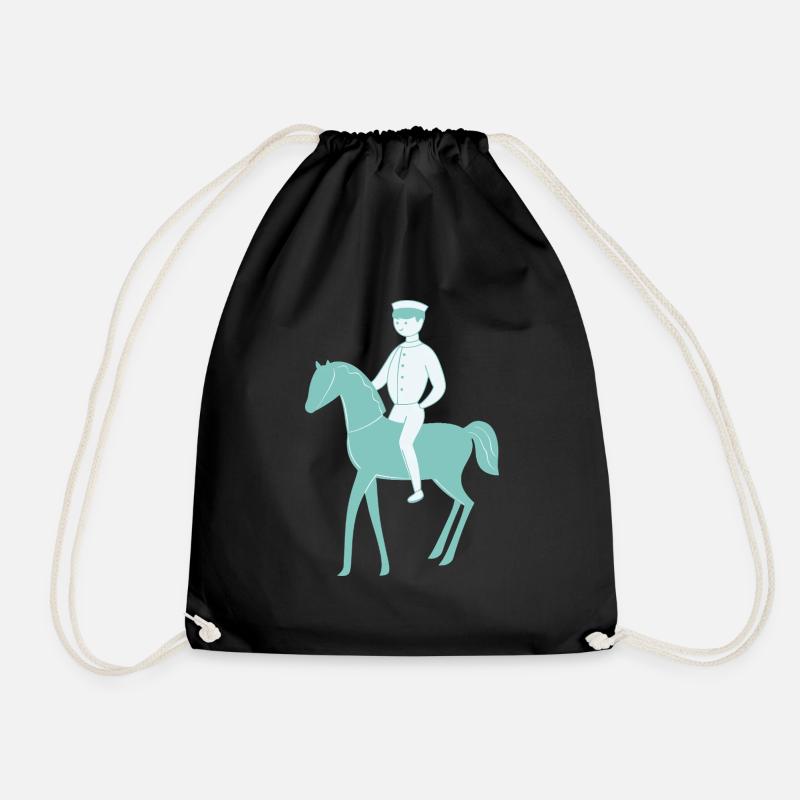 Riding Horses - Drawstring Bag - black