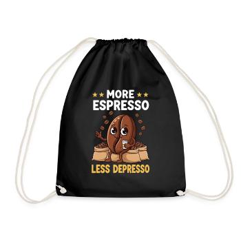 Espresso More Espresso Less Depresso - Drawstring Bag - black - Front