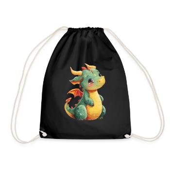 Mignon bébé dragon - Sac de sport léger - noir - Devant