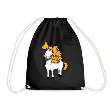 cheval mignon poney fille femelle fille cheval fille - Sac de sport léger - noir - Devant