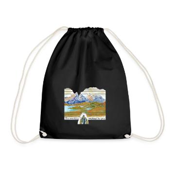 Hiking - Mountains - Hiking - Chile - Drawstring Bag - black - Front