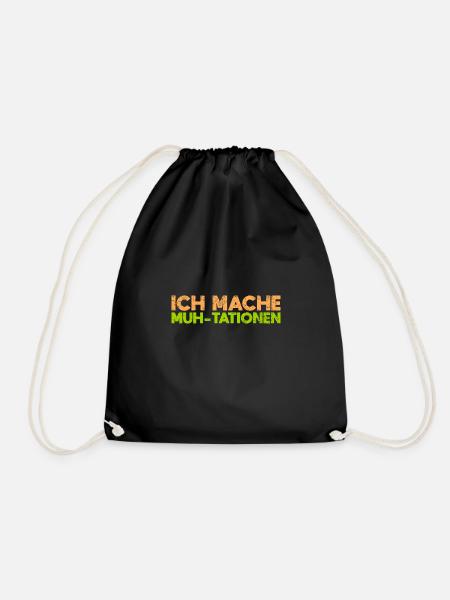 Ich Mache Muh-tationen - Turnbeutel - Schwarz