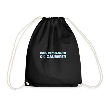 100% Mechaniker, 0% Zauberer - Turnbeutel - Schwarz - Vorne