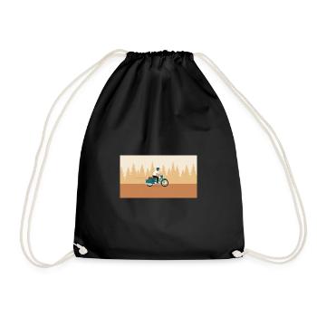Balade en forêt au look rétro - Sac de sport léger - noir - Devant