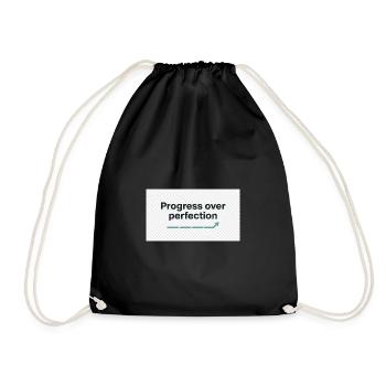 Typography_design_text_progress_over_perfectio - Sac de sport léger - noir - Devant
