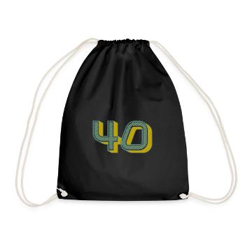40. 40 ANS. 40e ANNIVERSAIRE. ANNIVERSAIRE 40 ANS. - Sac de sport léger - noir - Devant