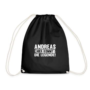 Vorname Andreas - Turnbeutel - Schwarz - Vorne