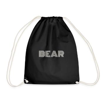 bear white - Drawstring Bag - black - Front