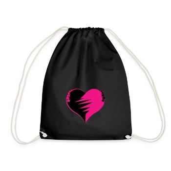 Black Pink Heart - Turnbeutel - Schwarz - Vorne