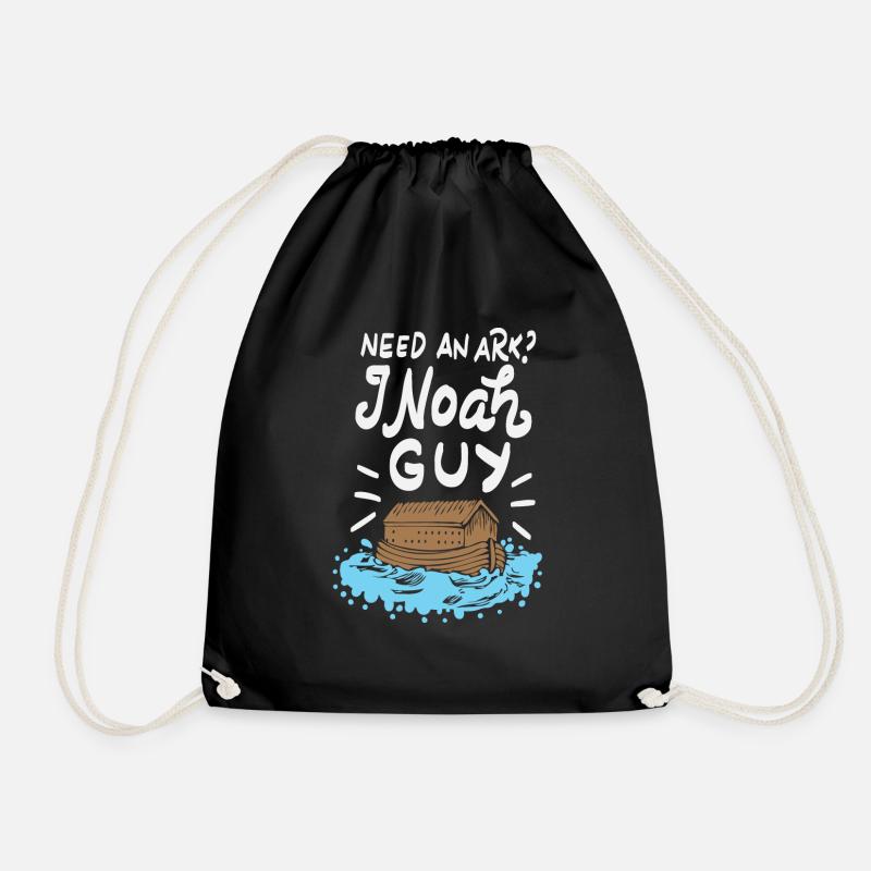 Need An Ark I Noah Guy Wordplay Religion Pun Gift - Drawstring Bag - black