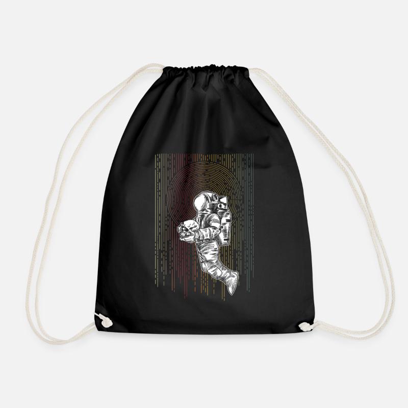 astronaut - Drawstring Bag - black