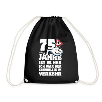 75 Jahre ist es her - der Schnellste im Verkehr - Turnbeutel - Schwarz - Vorne