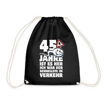 45 Jahre ist es her - der Schnellste im Verkehr - Turnbeutel - Schwarz - Vorne